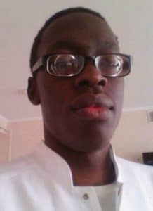 Me wearing my -20D eyeglasses quantum vision system scam