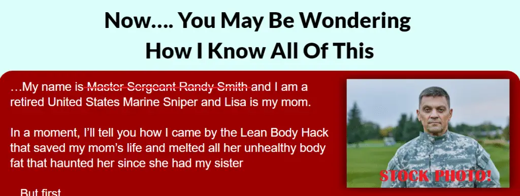 randy smith stock photo lean body hacks scam