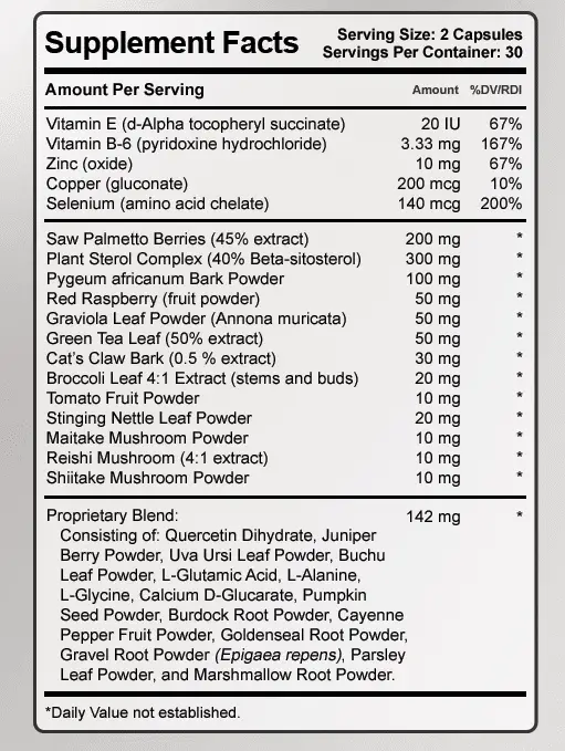 prostate 911 ingredients