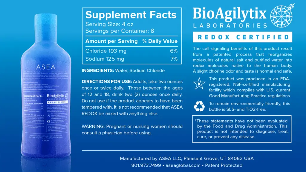 asea redox ingredients