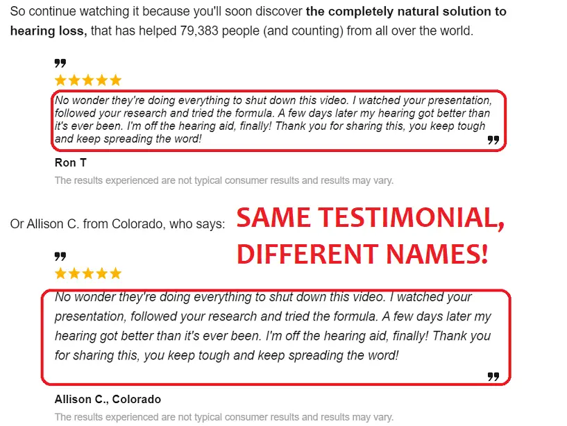 volumil duplicate testimonials