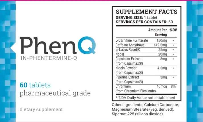 phenq ingredient label