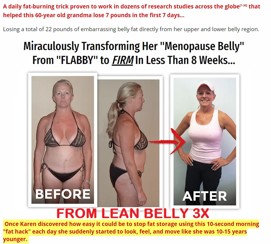 karen recycled testimonial photo lean belly 3x review