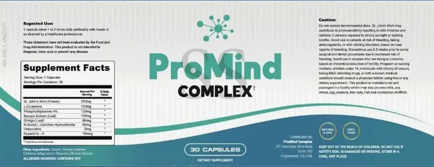promin complex ingredients label
